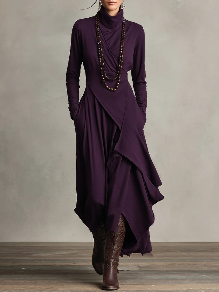 Gianna | Elegantes Drapiertes Turtleneck Maxikleid