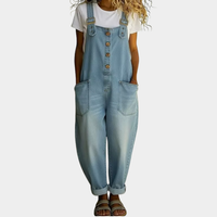 Taylor | Vintage Soft Baumwoll-Denim-Look Latzhose mit verstellbaren Trägern
