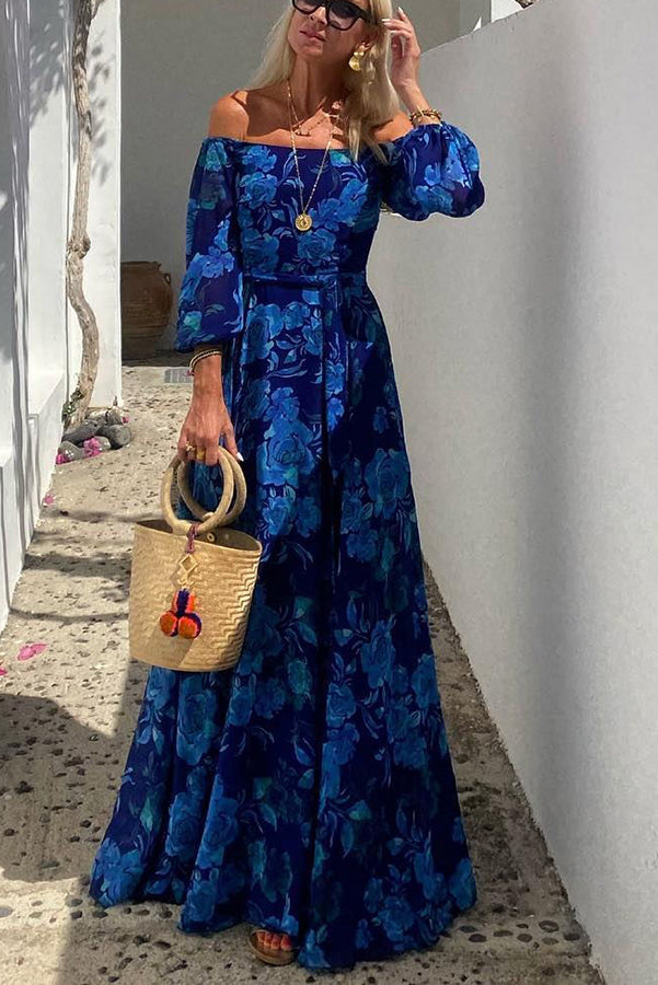 Francesca | Langes Kleid mit floralem Druck