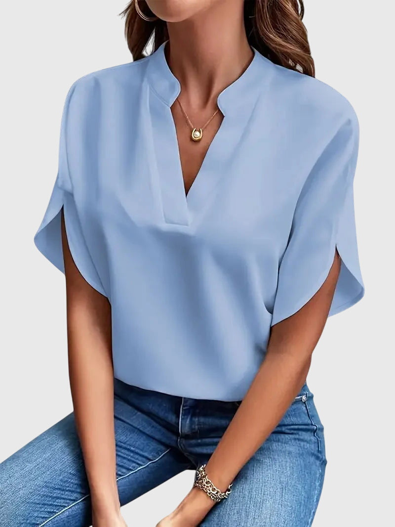 Elora | Weiches und Elegantes V-Ausschnitt-Shirt