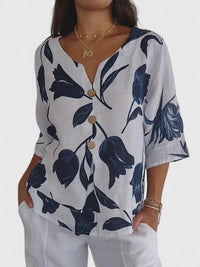 Zaria | Bequeme V-Ausschnitt Bluse