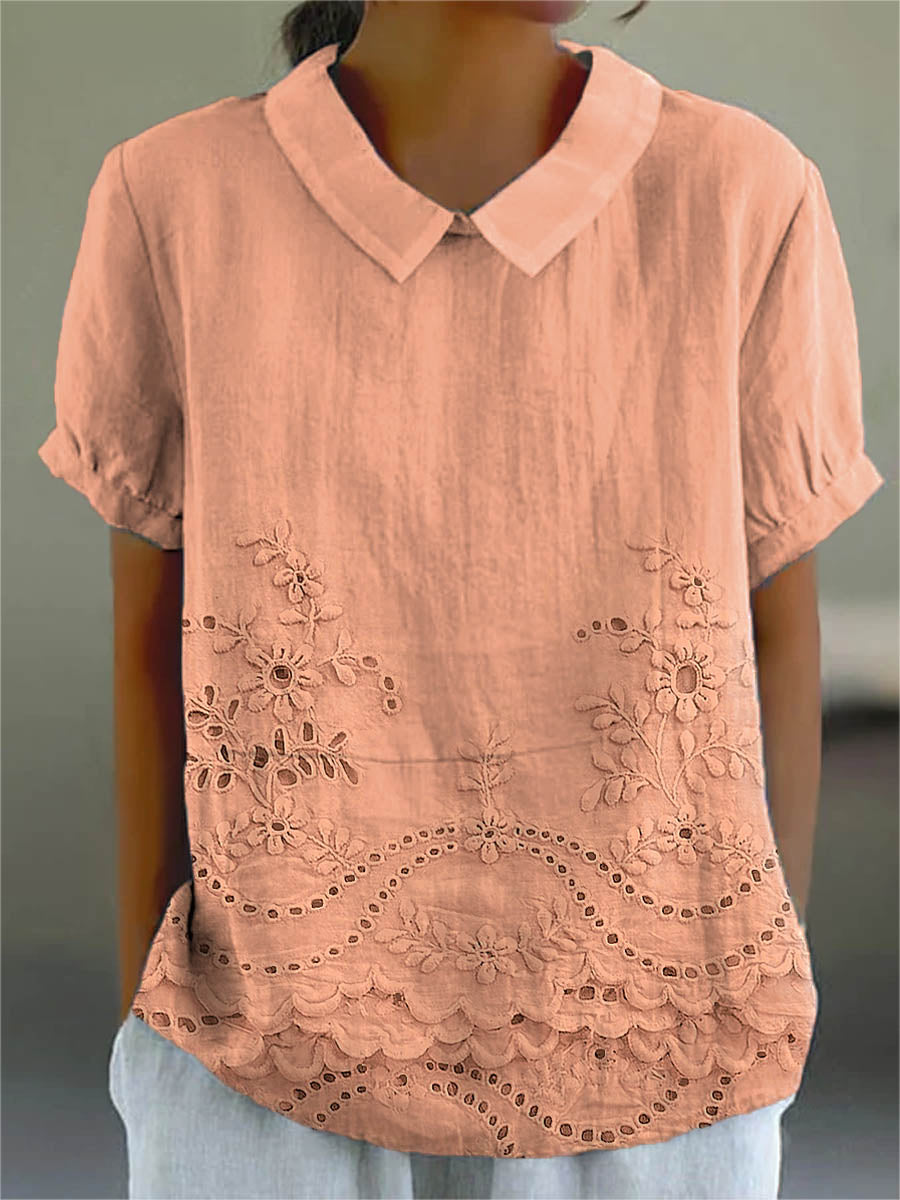 Lily | Floral Besticktes Shirt