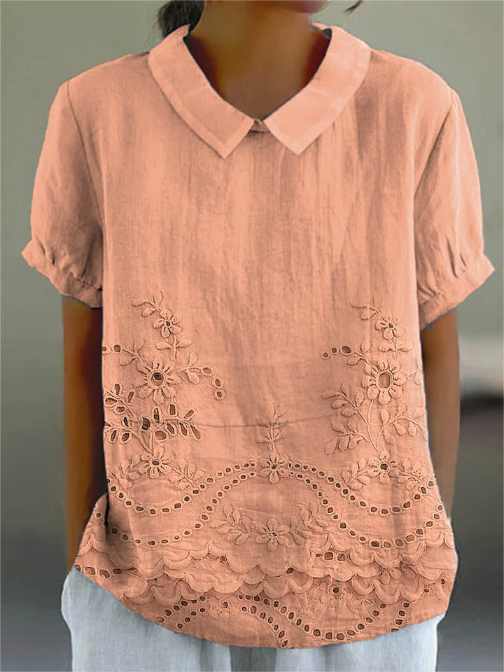 Lily | Floral Besticktes Shirt