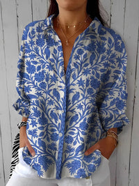 Analeia | Blaue Gartenbluse