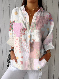 Nancy | Patchwork Gänseblümchen Bluse