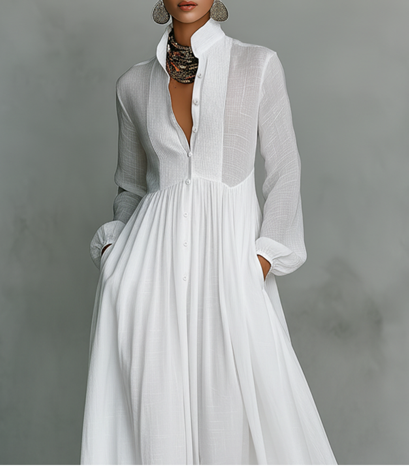 Serena | Elegantes Button-Down Maxikleid