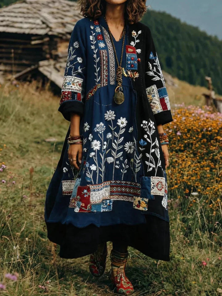 Trisha | Lässiges Langarmkleid mit floralem Druck