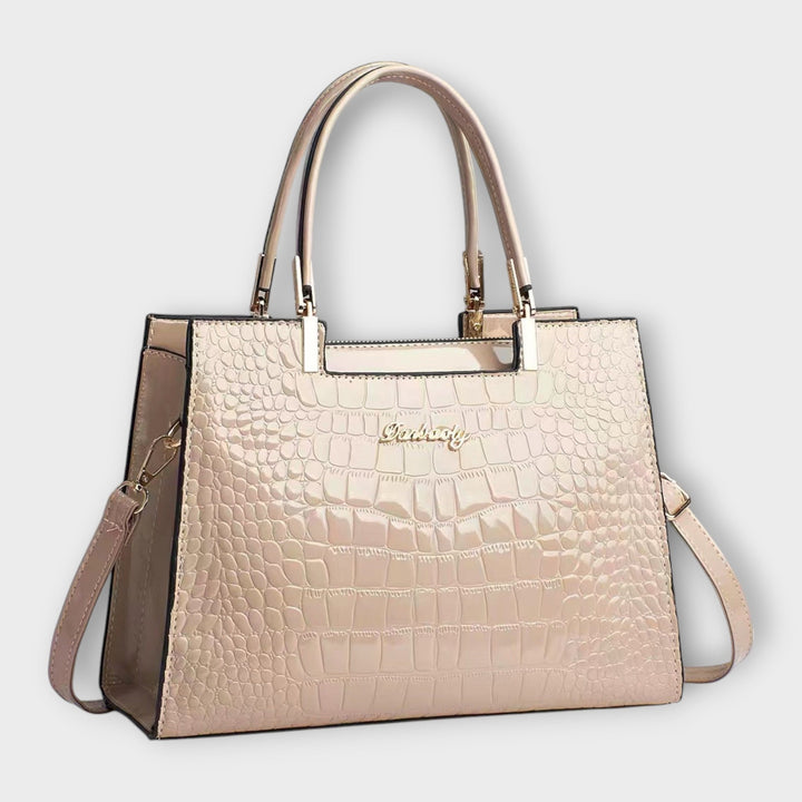 Eleanor | Glänzende Krokodilprägung Handtasche