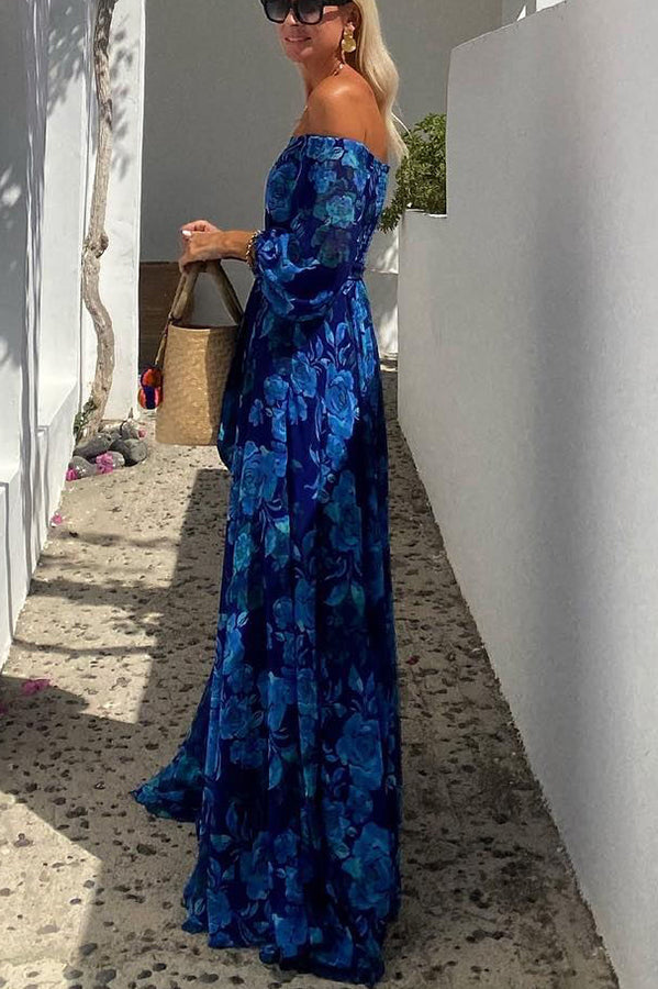 Francesca | Langes Kleid mit floralem Druck
