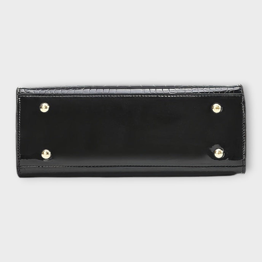 Eleanor | Glänzende Krokodilprägung Handtasche