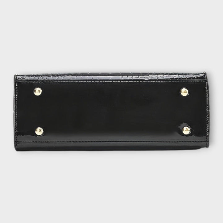 Eleanor | Glänzende Krokodilprägung Handtasche