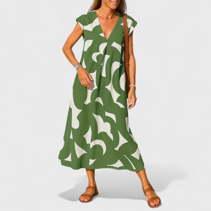 Hoffnung | Fliessendes V-Ausschnitt Kleid