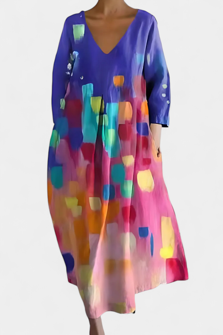 Beatrix | Bequemes V-Ausschnitt-Kleid