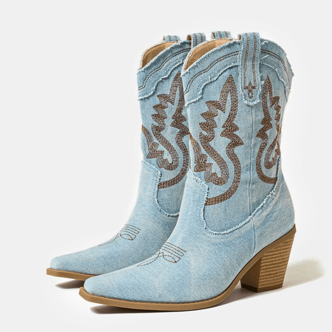 Veronica | Denim Stiefeletten
