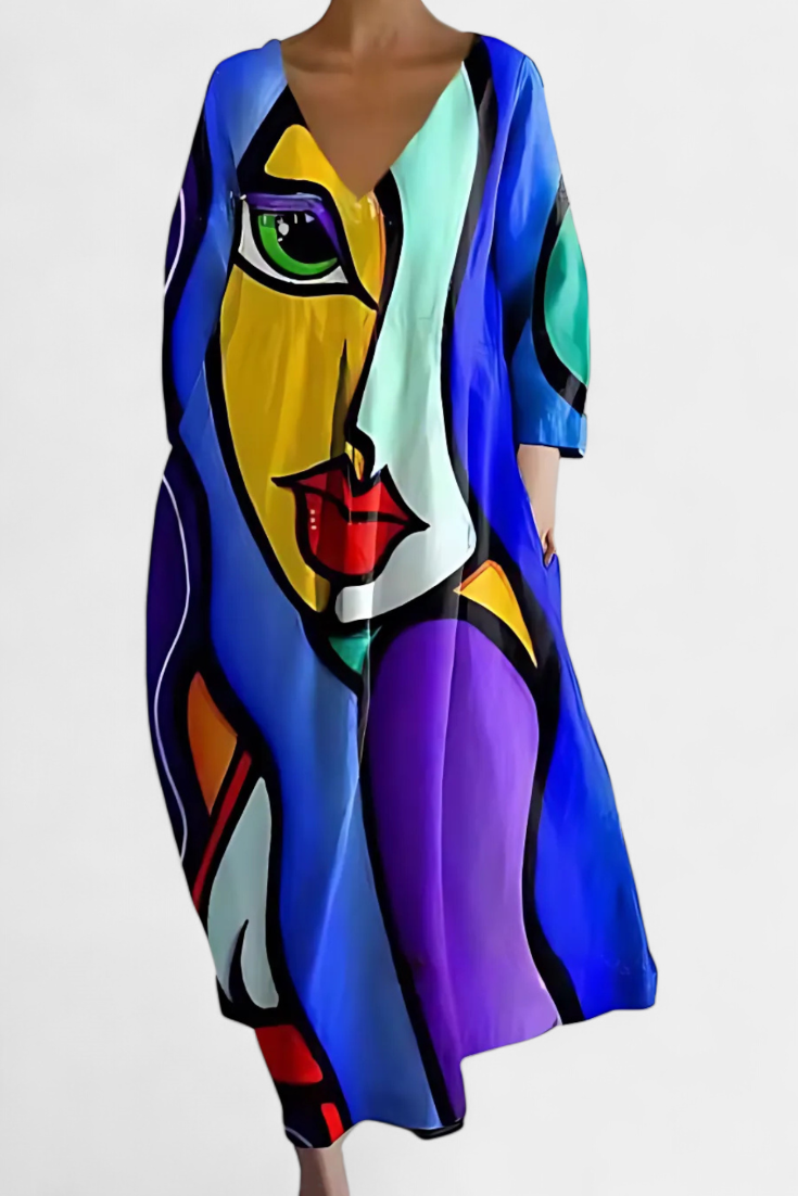 Beatrix | Bequemes V-Ausschnitt-Kleid