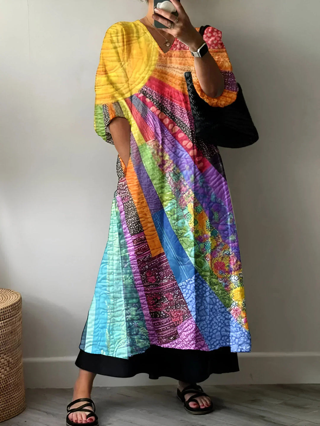 Soleil Kleid | Strahlende Patchwork-Schönheit