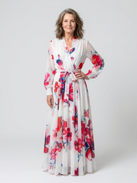Lillian | Blumiges Maxikleid mit langen Ärmeln