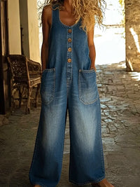 Lorabeth | Vintage gewaschene Baumwoll-Denim-Latzhose
