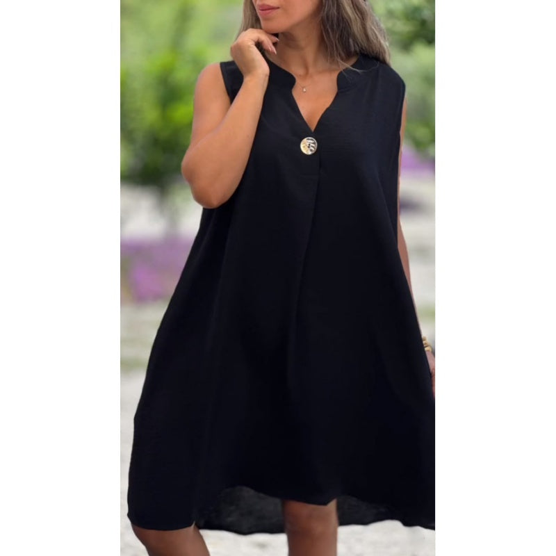 Elsie | Ärmelloses V-Ausschnitt Kleid