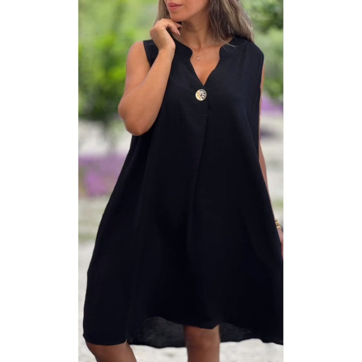Elsie | Ärmelloses V-Ausschnitt Kleid