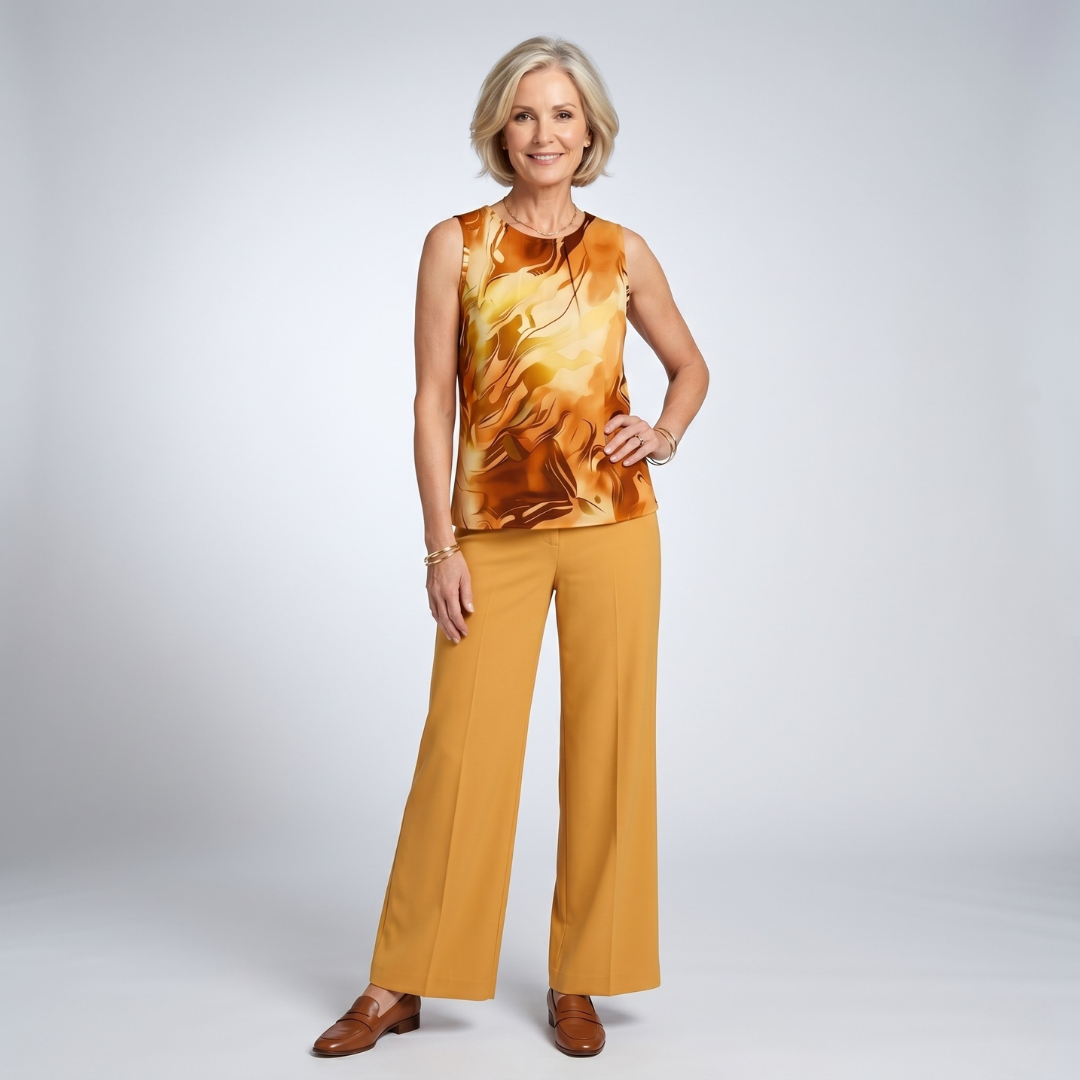 Jessica | Warmes Print-Zweiteiliges Set