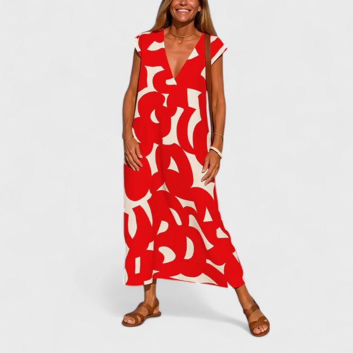 Hoffnung | Fliessendes V-Ausschnitt Kleid